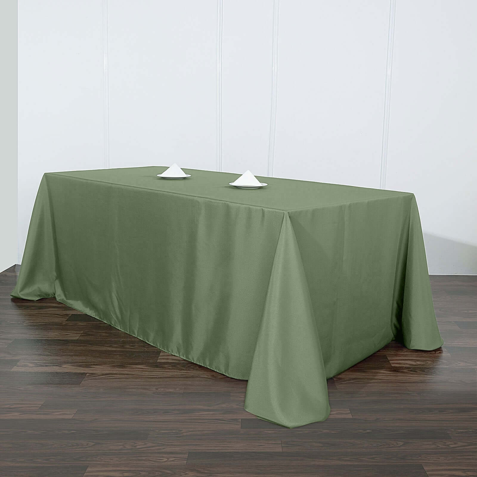 Polyester 90"x156" Rectangle Tablecloth Olive Green - Seamless Wrinkle-Resistant Table Cover