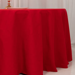 Cotton Blend 120" Round Tablecloth Red - Seamless Wrinkle-Resistant Table Cover