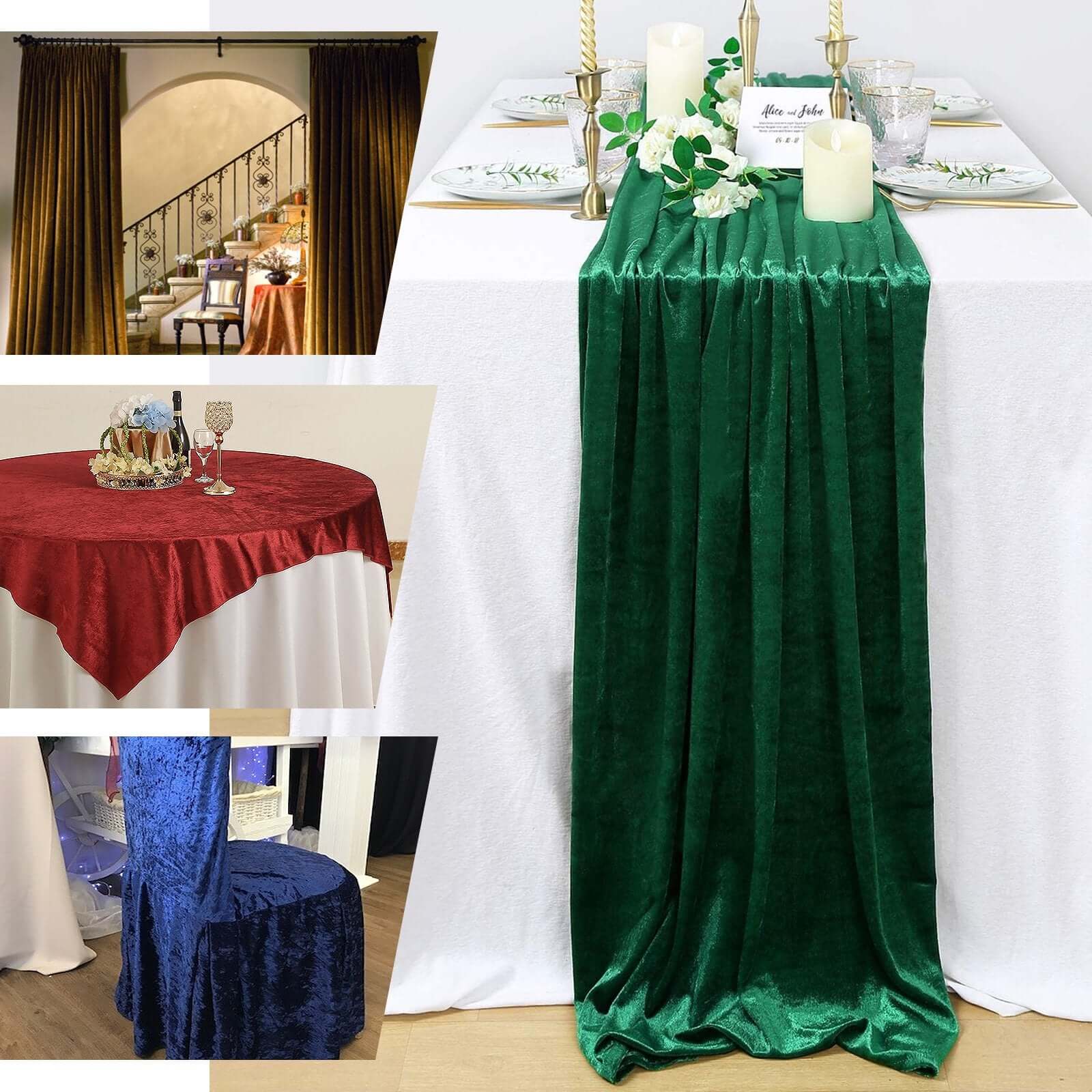 65"x5 Yards Dusty Blue Crushed Velvet Fabric Bolt, DIY Craft Fabric Roll