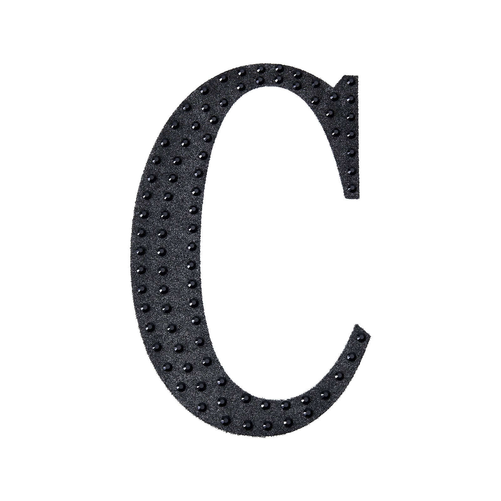 Decorative Rhinestone Alphabet "C" Letter Stickers, Glitter Adhesive Craft Letters Black DIY Sparkle Embellishments 6"