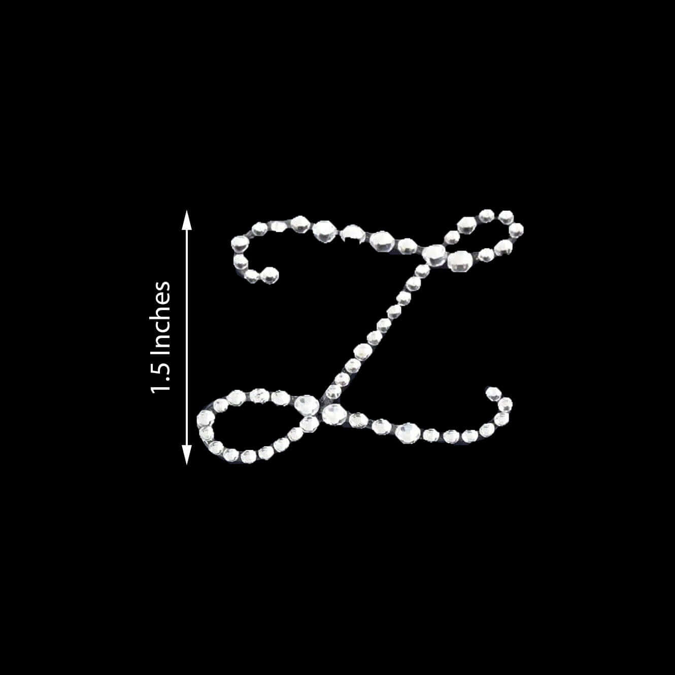 12 Pack 1.5" Clear Rhinestone Monogram Letter Jewel Sticker Self Adhesive DIY Diamond Decor - Z