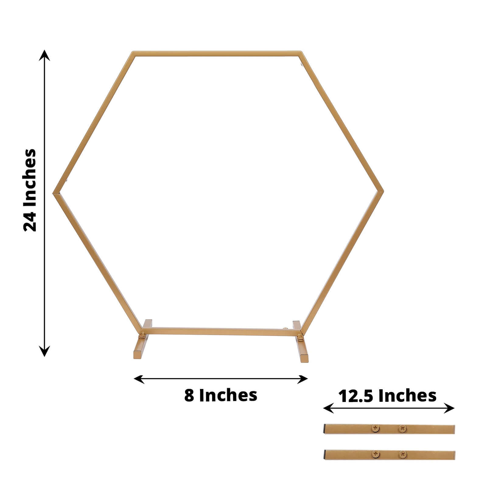 Hexagon Wedding Arch Table Centerpiece Metal Gold - Self-Standing Geometric Flower Balloon Stand 24"