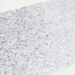 Mesh 11"x108" Table Runner Metallic Silver – Glitter Design for Convenient Event Decoration