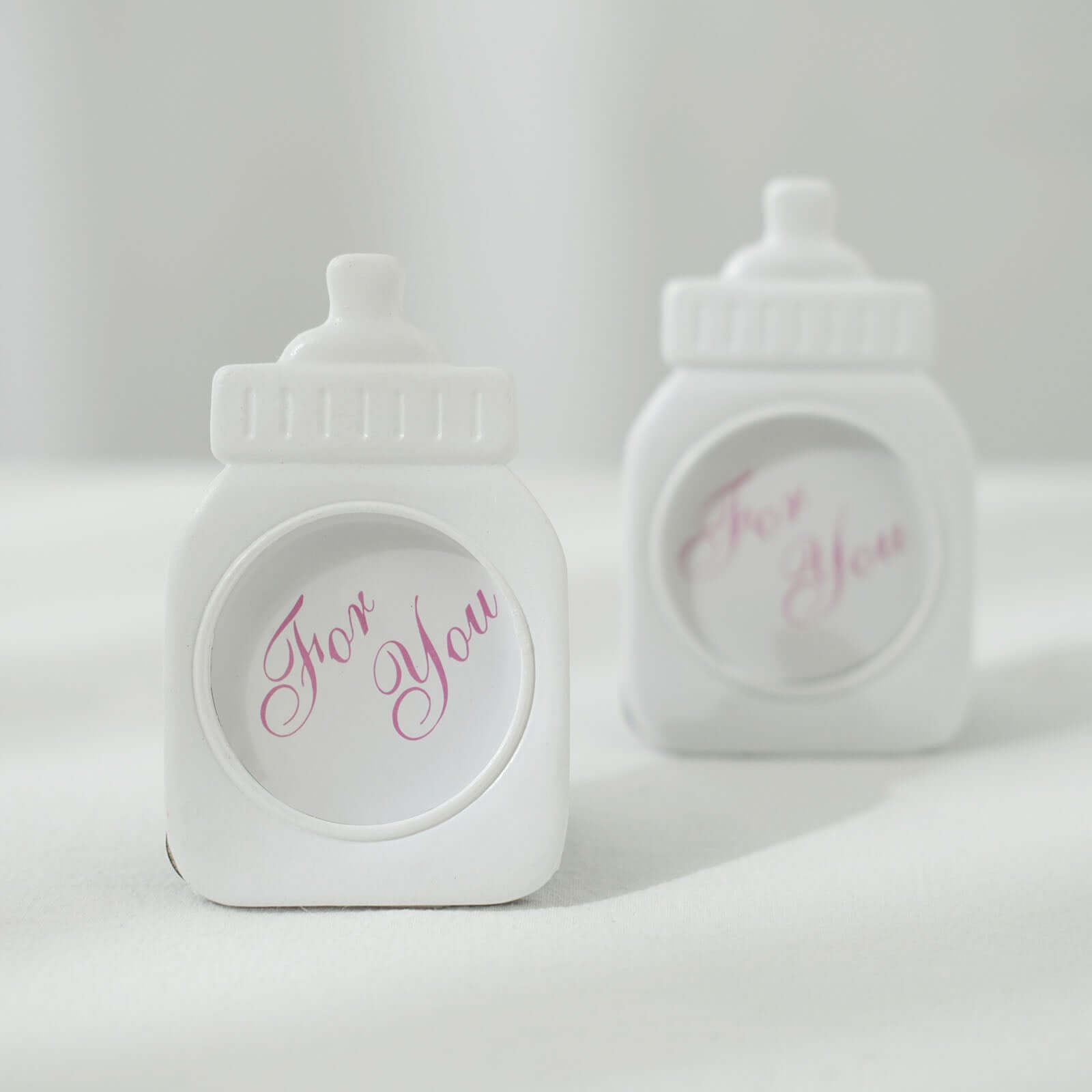 4 Pack White Resin 4" Baby Feeding Bottle Picture Frame Party Favors, Baby Shower Favors, Gender Reveal Party Gifts