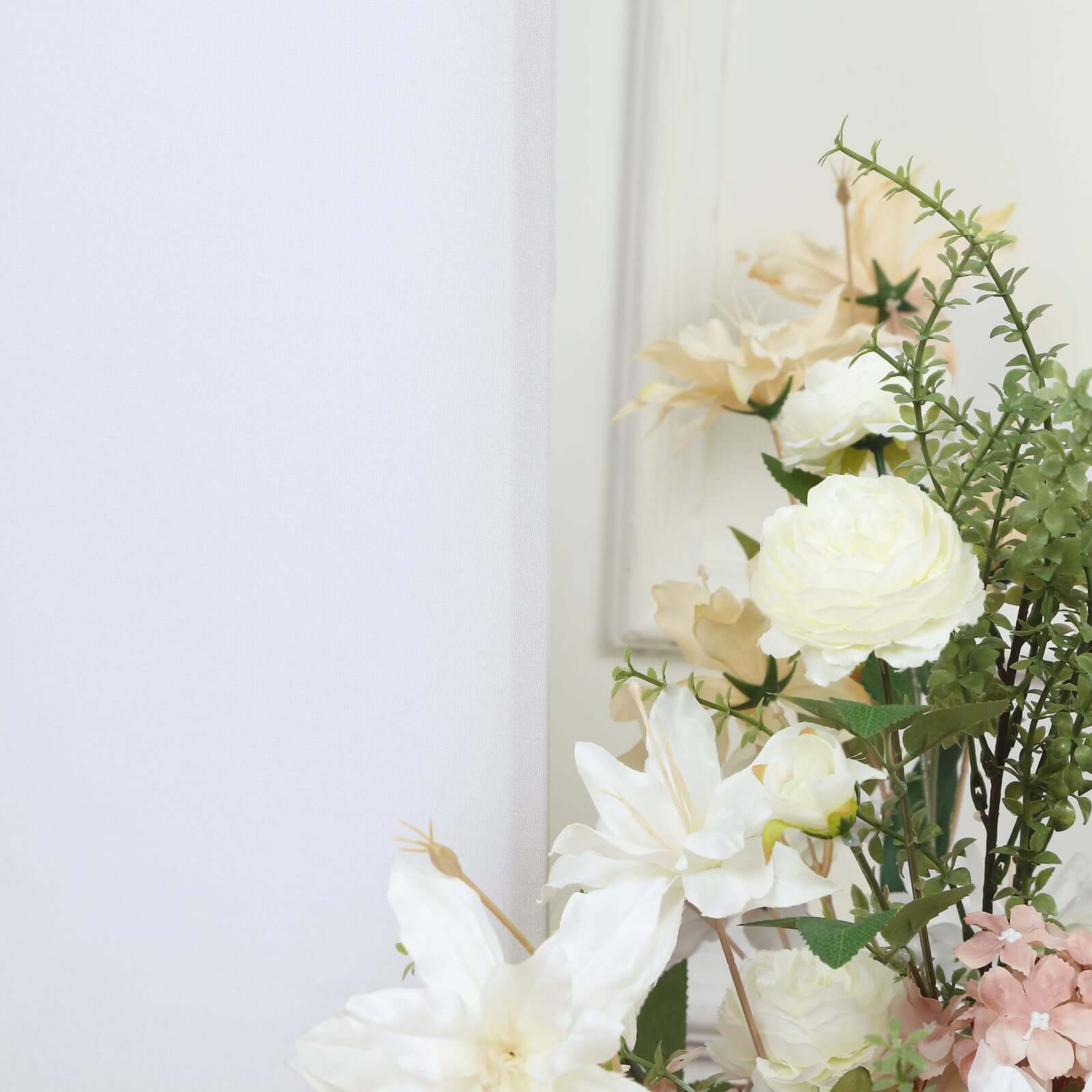 6ft Matte White Spandex Half Moon Chiara Backdrop Stand Cover, Custom Fitted Wedding Arch Cover