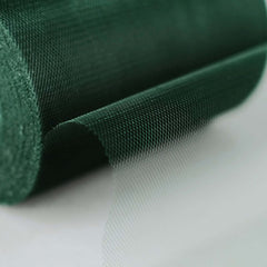 6"x100 Yards Hunter Emerald Green Tulle Fabric Bolt, Sheer Fabric Spool Roll For Crafts