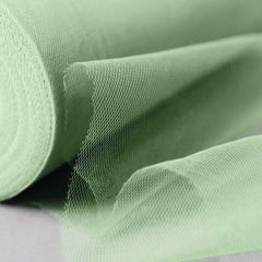 12"x100 Yards Sage Green Tulle Fabric Bolt, Sheer Fabric Spool Roll For Crafts