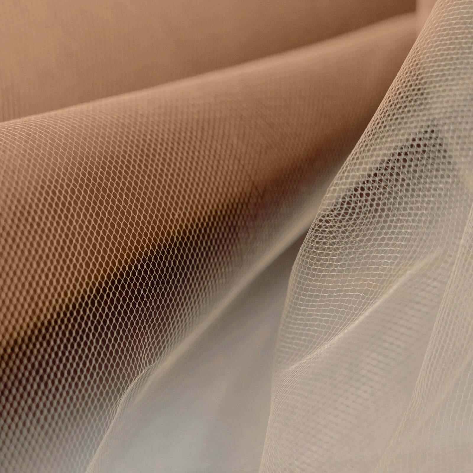 18"x100 Yards Natural Tulle Fabric Bolt, Sheer Fabric Spool Roll For Crafts