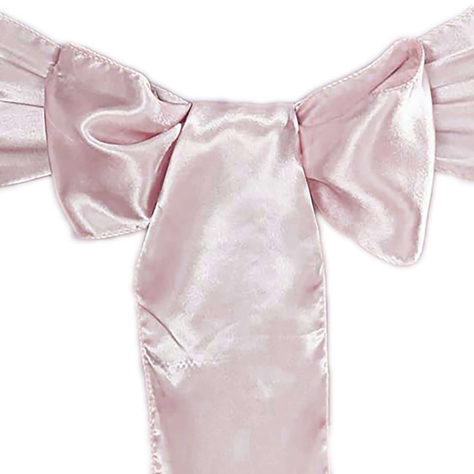 5 Pack Satin Chair Sashes Blush - Durable Chair Bows with Shiny Finish 6"x106"