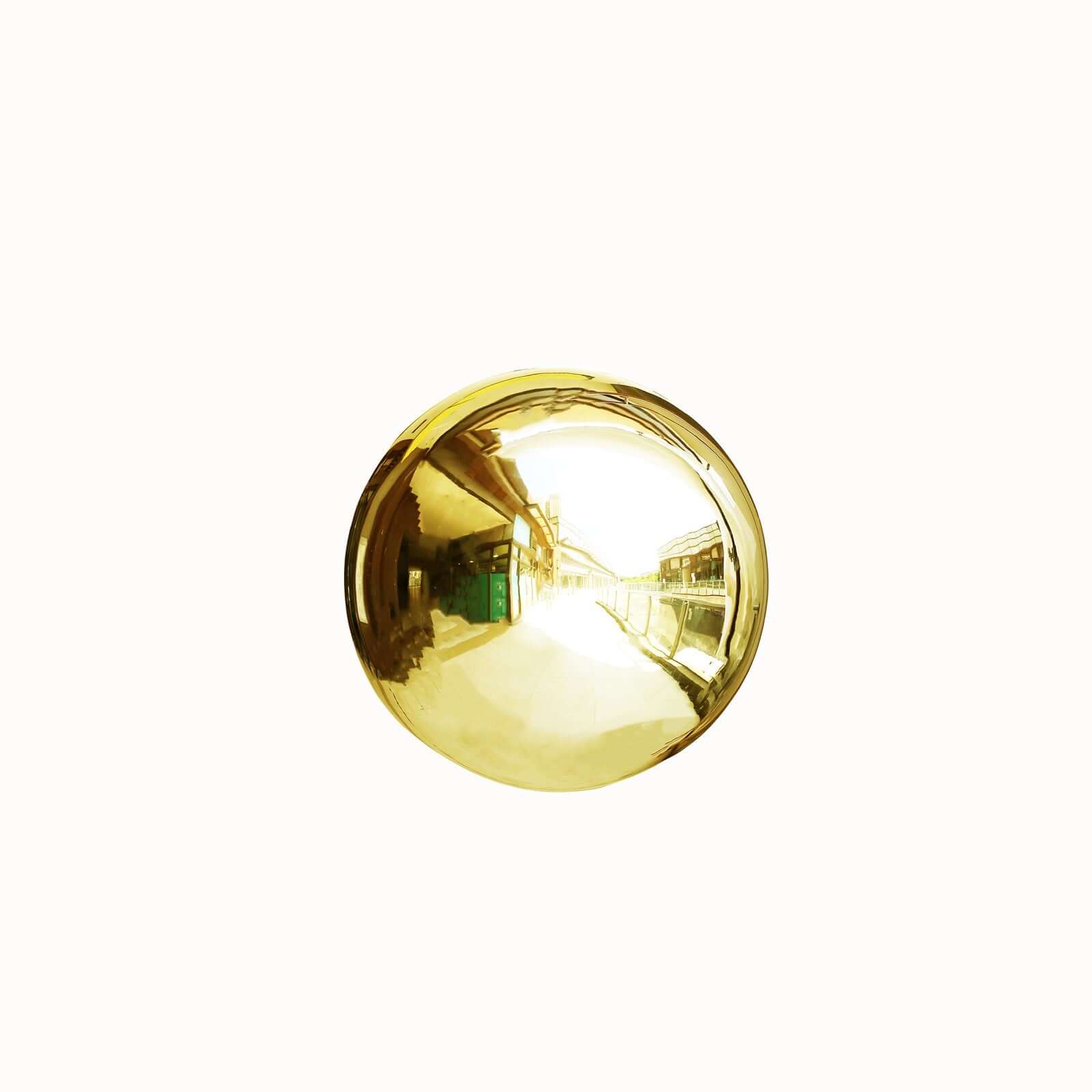 Gazing Globe Mirror Ball Reflective Hollow Stainless Steel Gold Sphere - Decorative Garden Accent Piece 20"