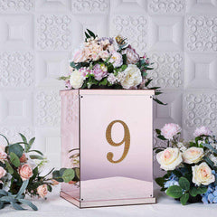 Decorative Rhinestone Number "9" Stickers, Glitter Adhesive Craft Numbers Gold DIY Sparkle Embellishments 6"