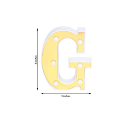 3D Marquee Letter "G" Warm White 6 LED Lights Gold - Chic Light-Up Decor for Events 6"