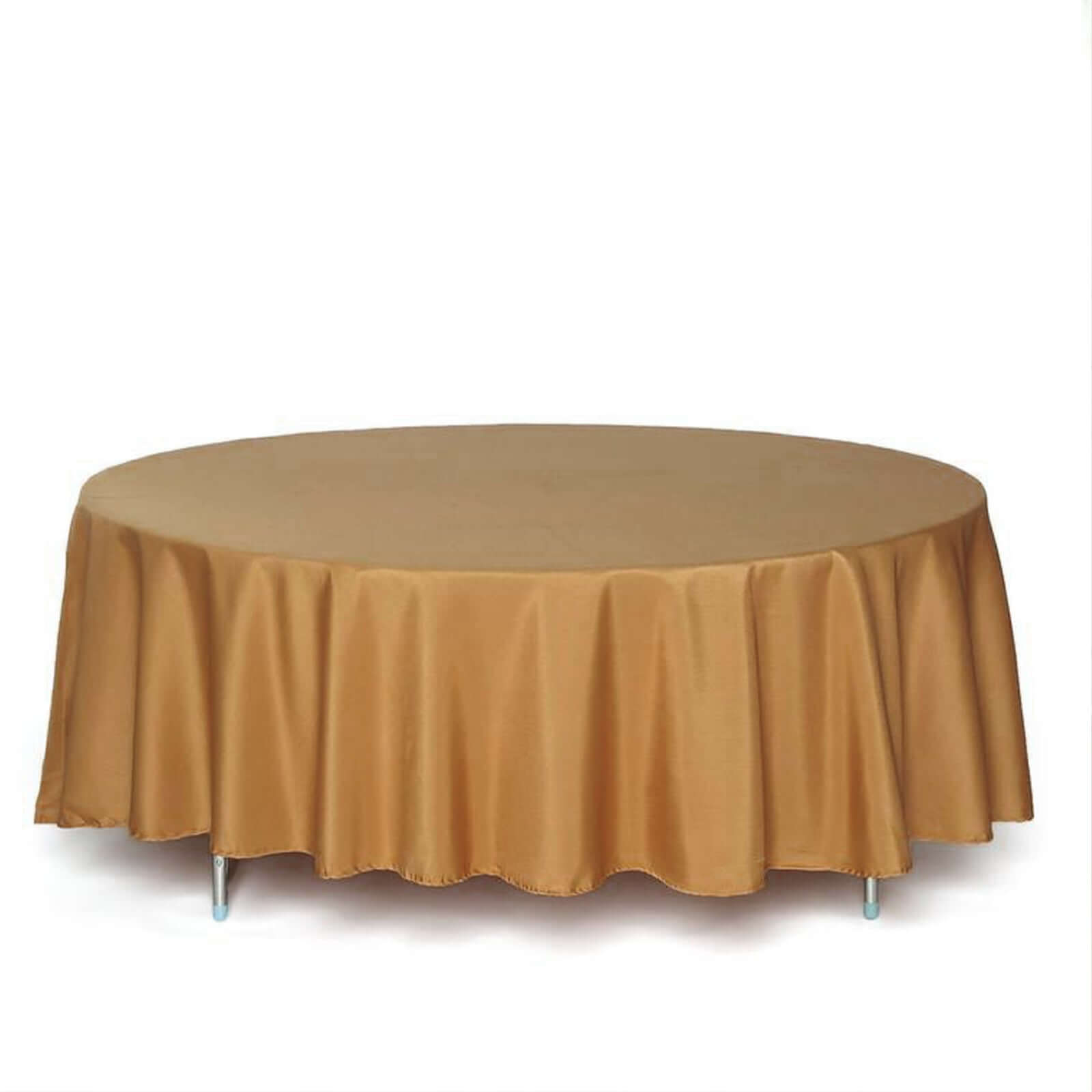Polyester 108" Round Tablecloth Gold - Wrinkle-Resistant and Stylish Table Cover