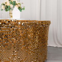 Payette Sequin 21ft Table Skirt Gold - Dual Layered Satin for Shimmering Event Décor