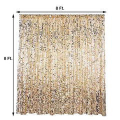 8ftx8ft Gold Big Payette Sequin Event Curtain Drapes, Backdrop Event Panel