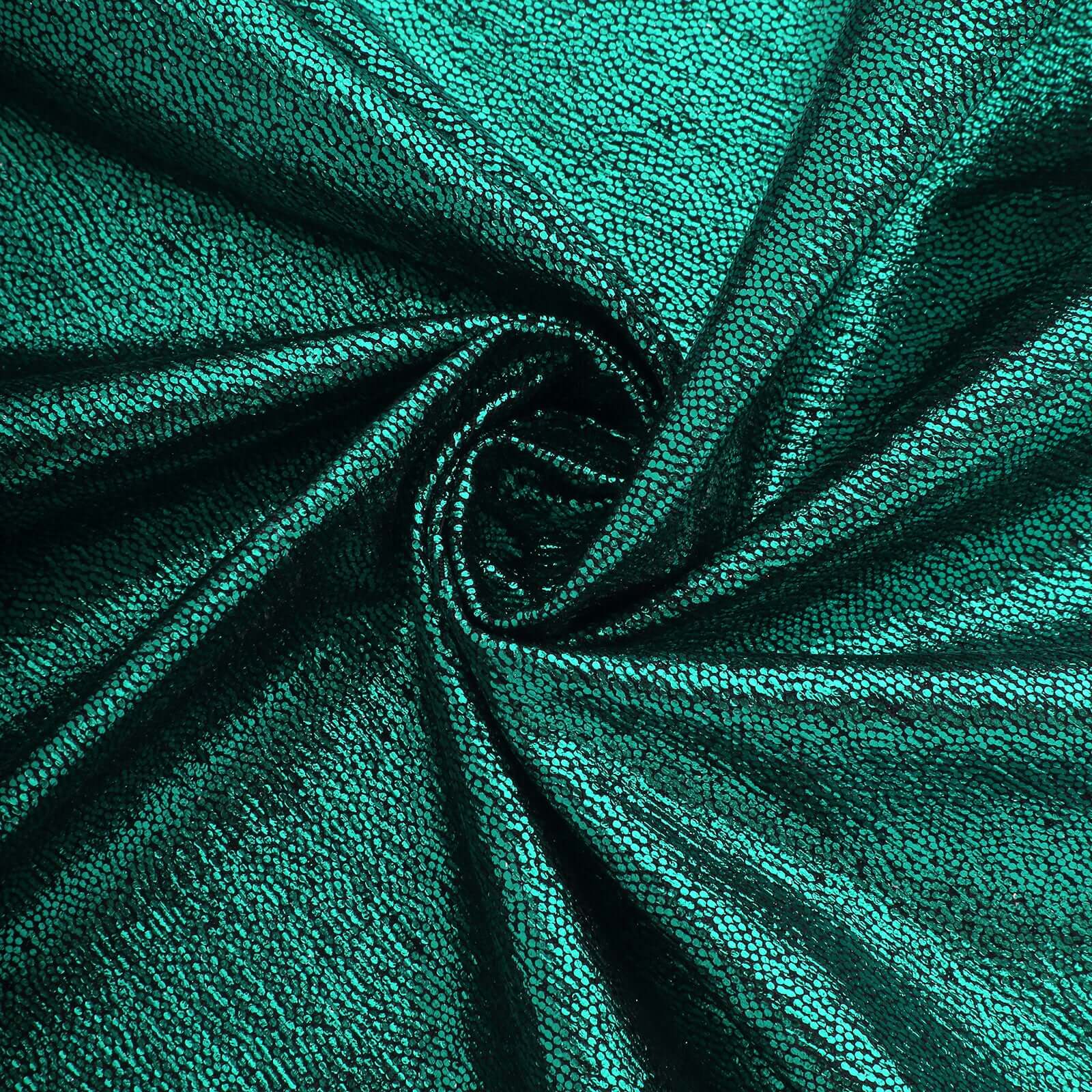 5 Pack Polyester 20"x20" Napkins Hunter Emerald Green Shimmer Sequin Dots - Luminous Cloth Napkins