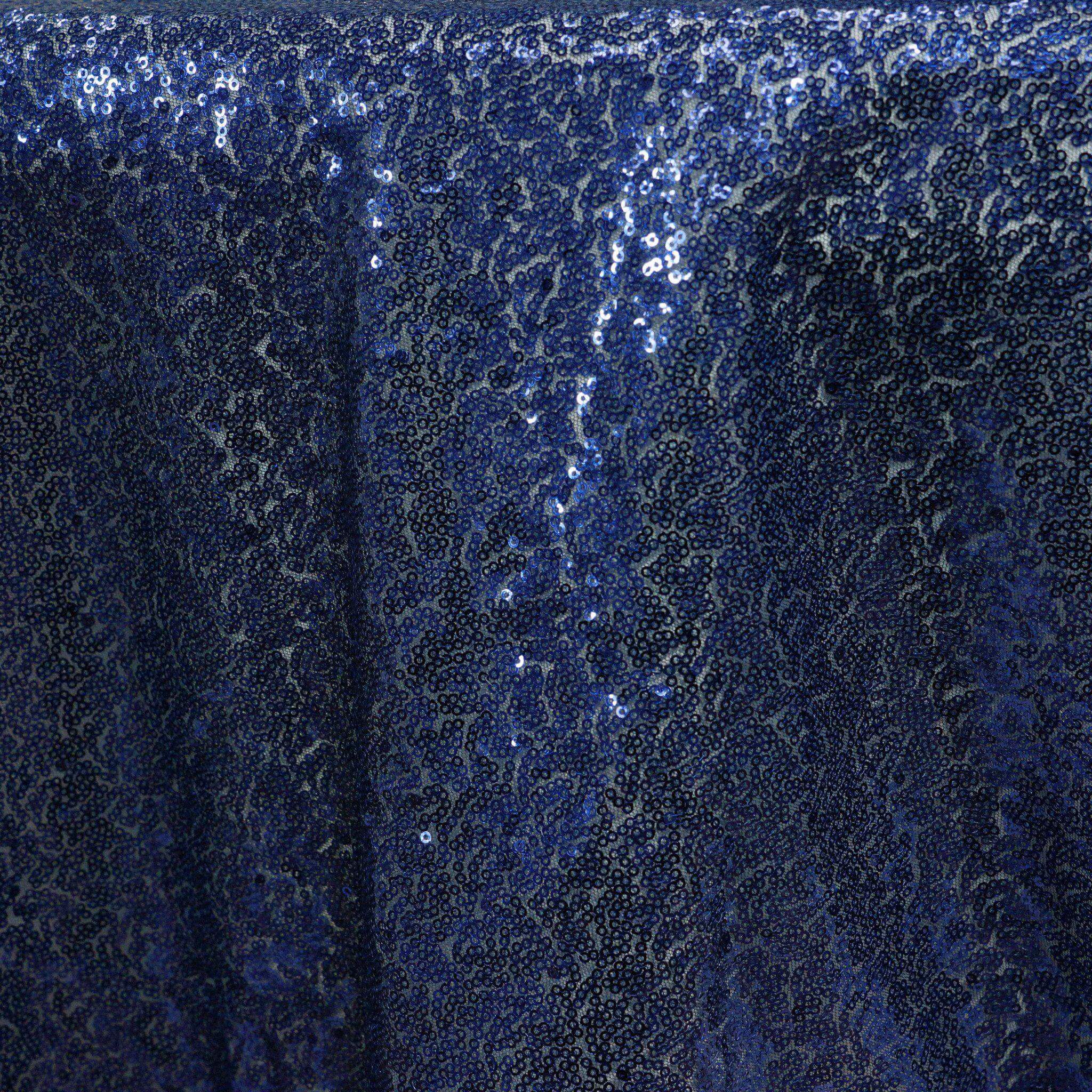 Sequin 72"x72" Table Overlay Square Tablecloth Navy Blue - Sparkly Table Cover