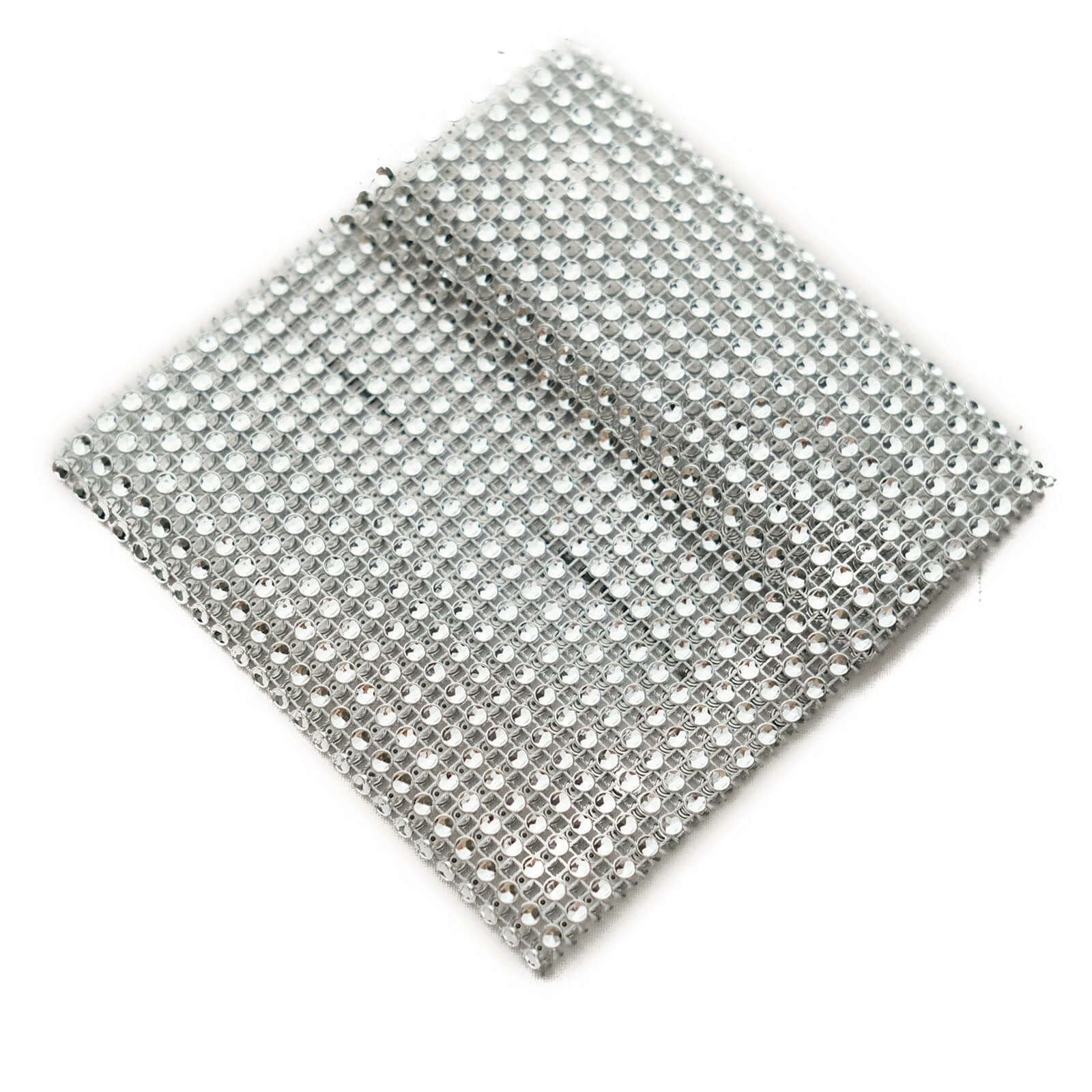 4 Pack Silver Rhinestone Mesh Velcro Backdrop Curtain Bands, Large Chair Sash Clip Tie Backs - 5"X10"