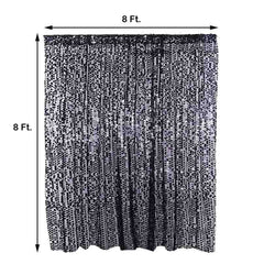 8ftx8ft Black Big Payette Sequin Event Curtain Drapes, Backdrop Event Panel