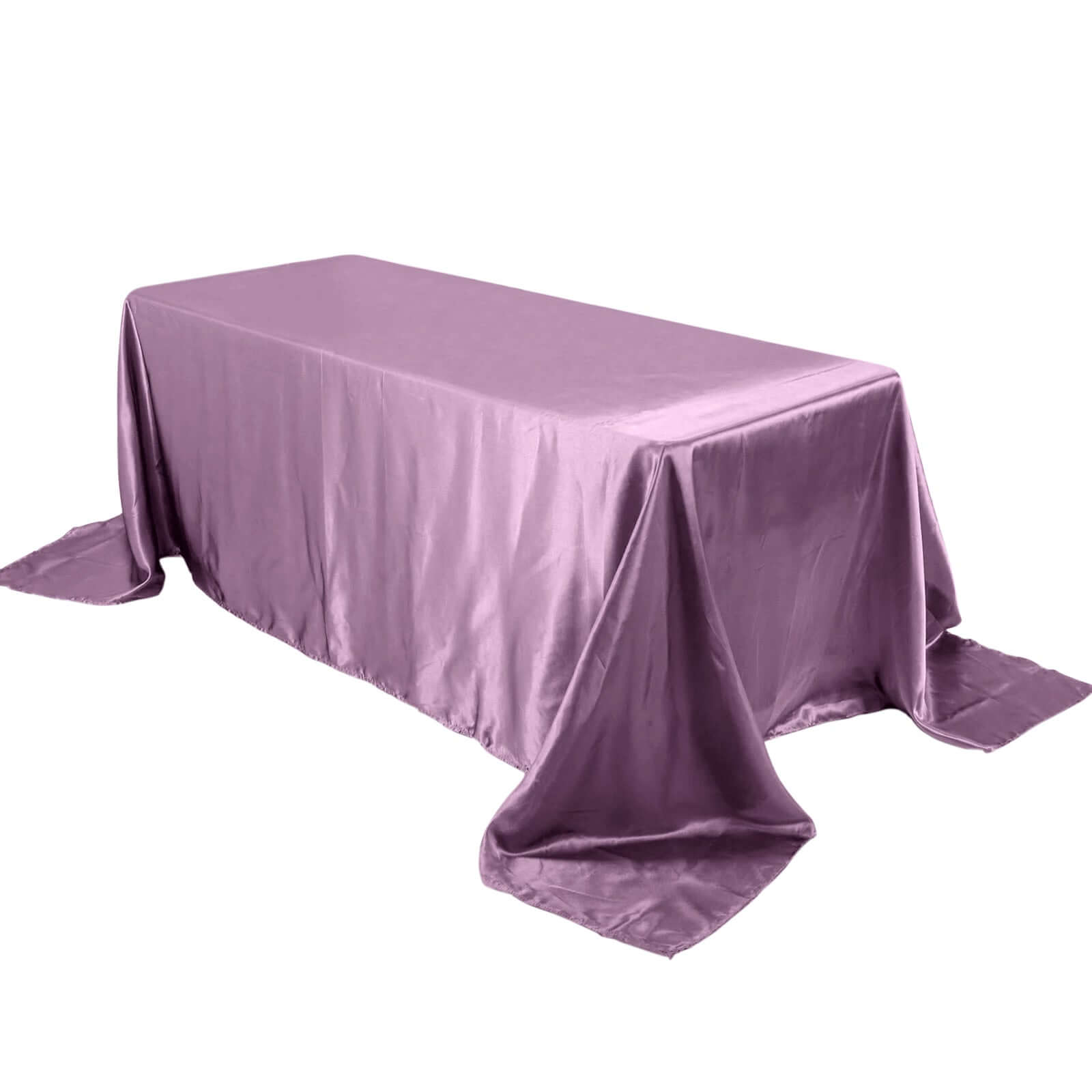 Satin Rectangular 90"x132" Tablecloth Violet Amethyst - Seamless Table Cover