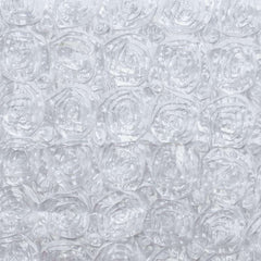 Rosette Satin 14"x108" Table Runner White - Stylish Grandiose Fabric Runner