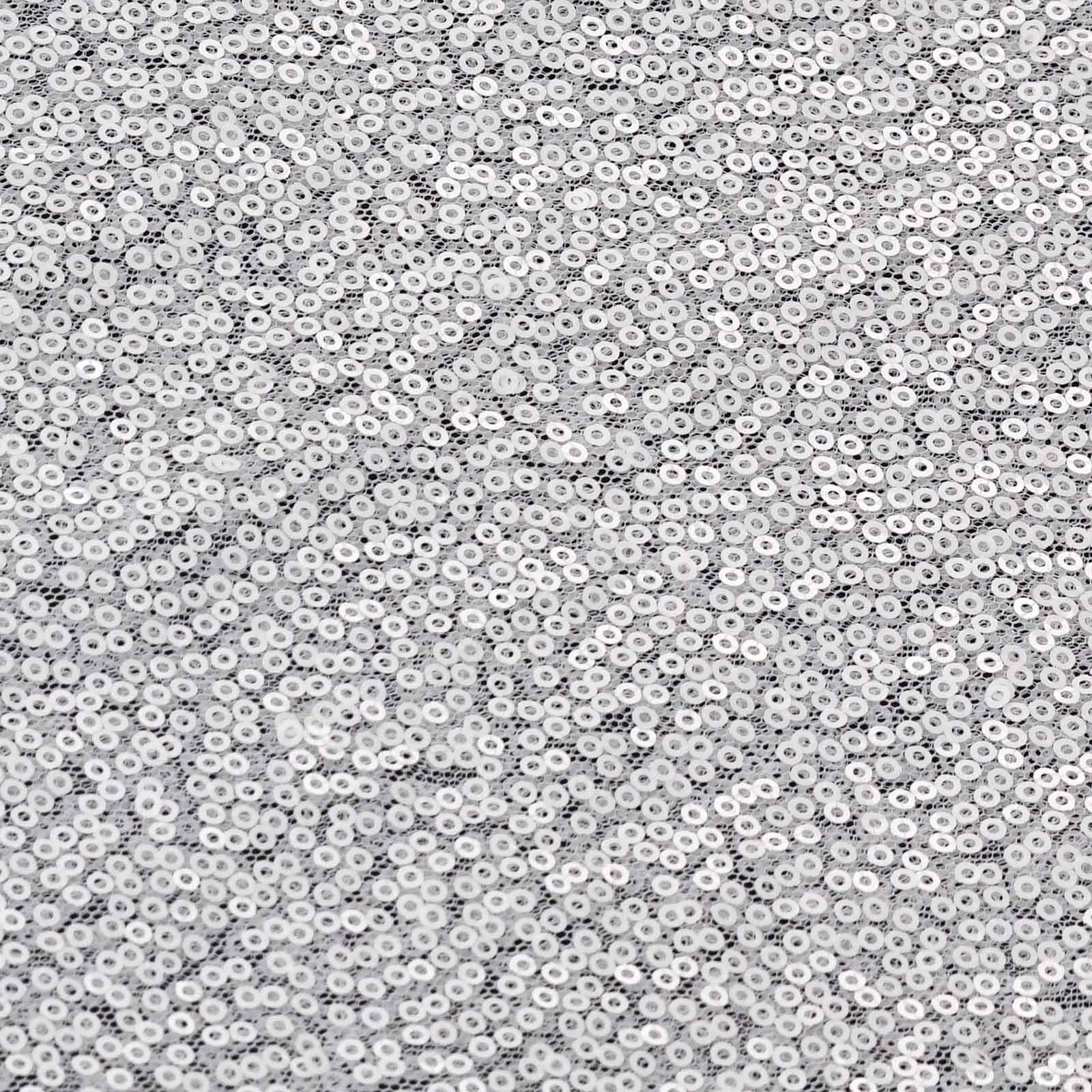 Sequin 12"x108" Table Runner White - Glittering Design for Stylish Celebrations