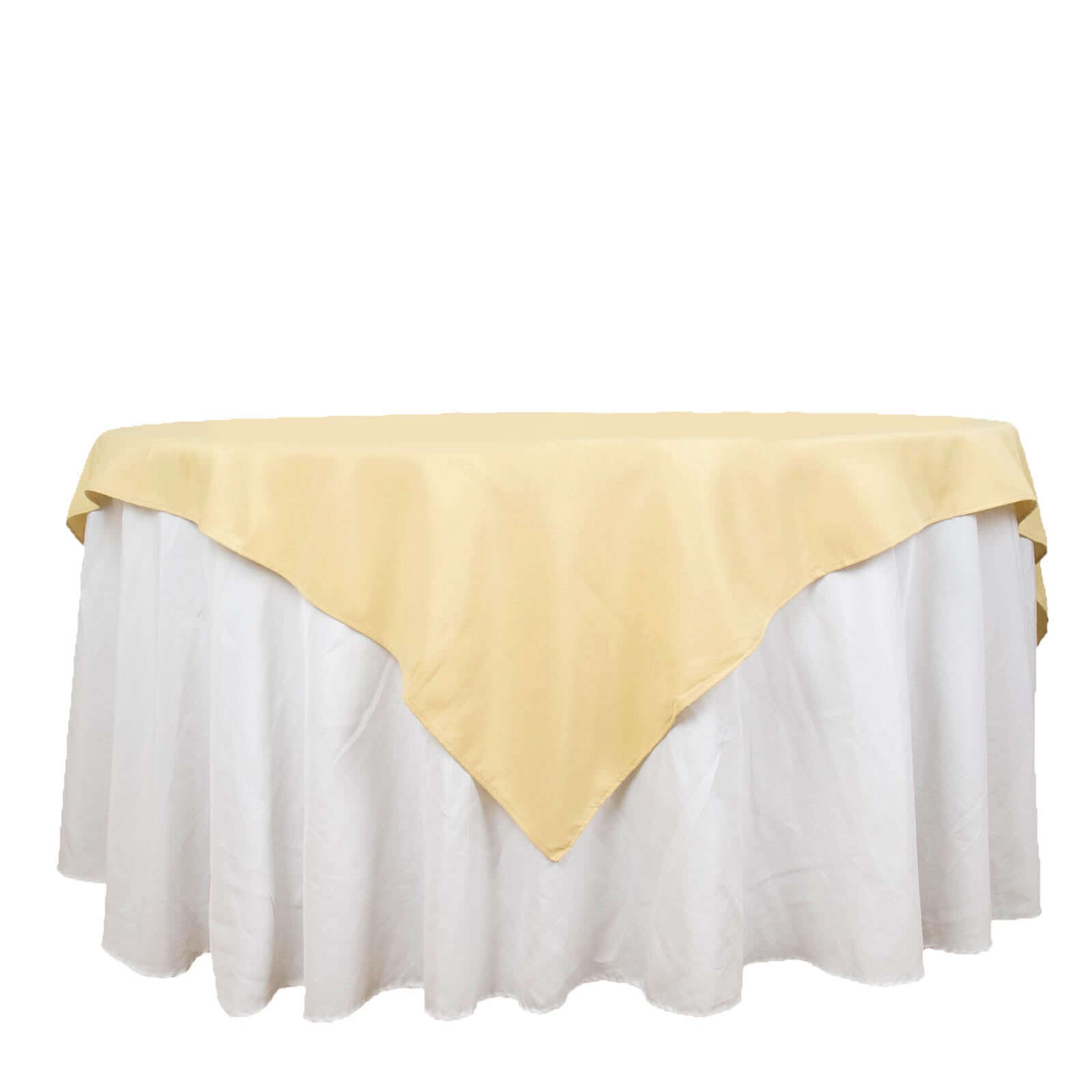 Premium Polyester 70"x70" Table Overlay Square Tablecloth Champagne 220GSM Wrinkle-Resistant Table Cover