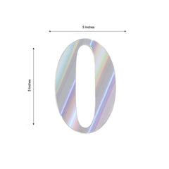 4 Pack 5" Iridescent 0-9 Number Stickers Banner, Customizable Stick on Numbers - 0