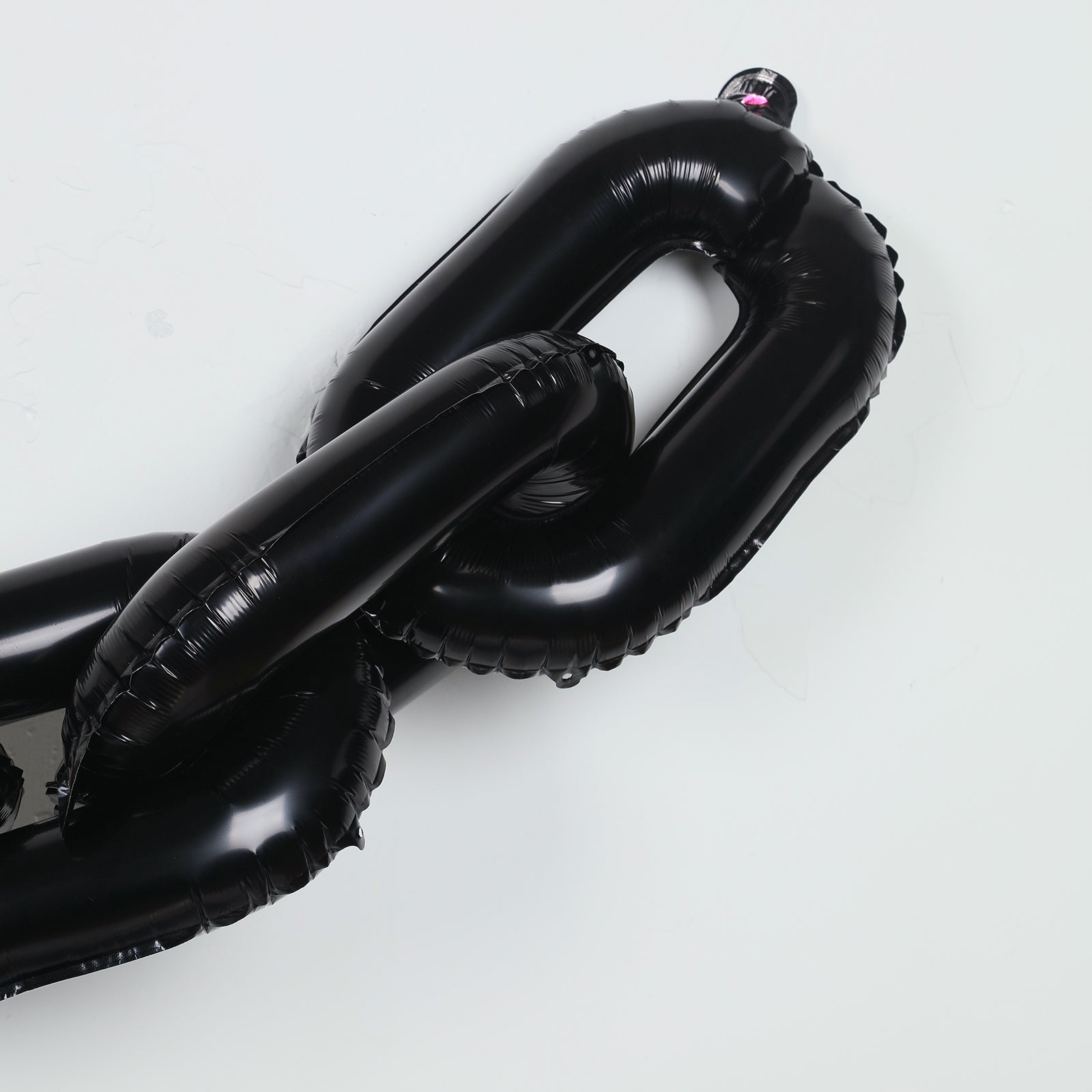 16ft Jumbo Chain Link Balloons in Black, 30pack 8x12" Durable Foil Chain Balloons for 90s Hip Hop Party Decorations, Event Decor