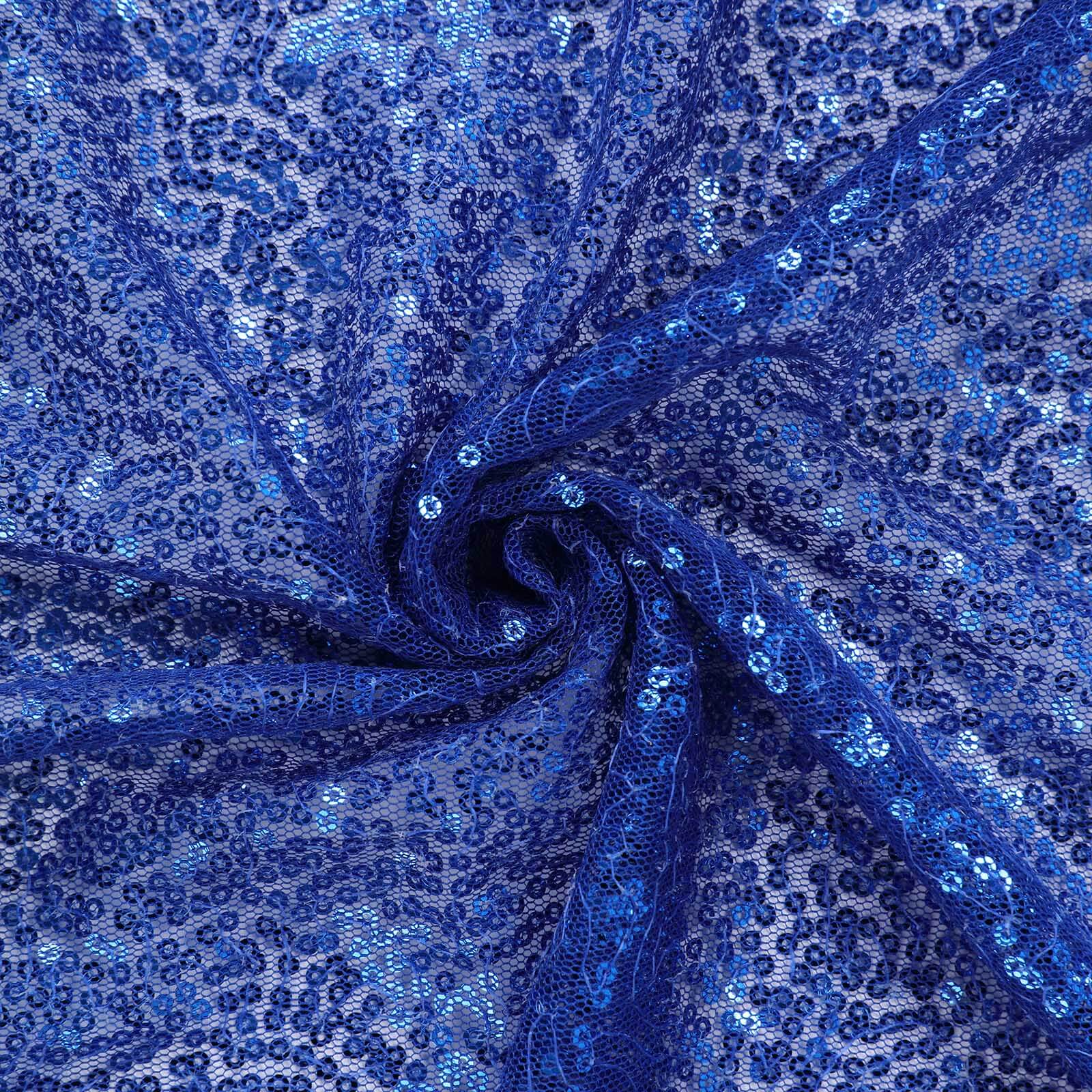 54"x4 Yards Royal Blue Sequin Fabric Bolt, Sparkly DIY Craft Fabric Roll