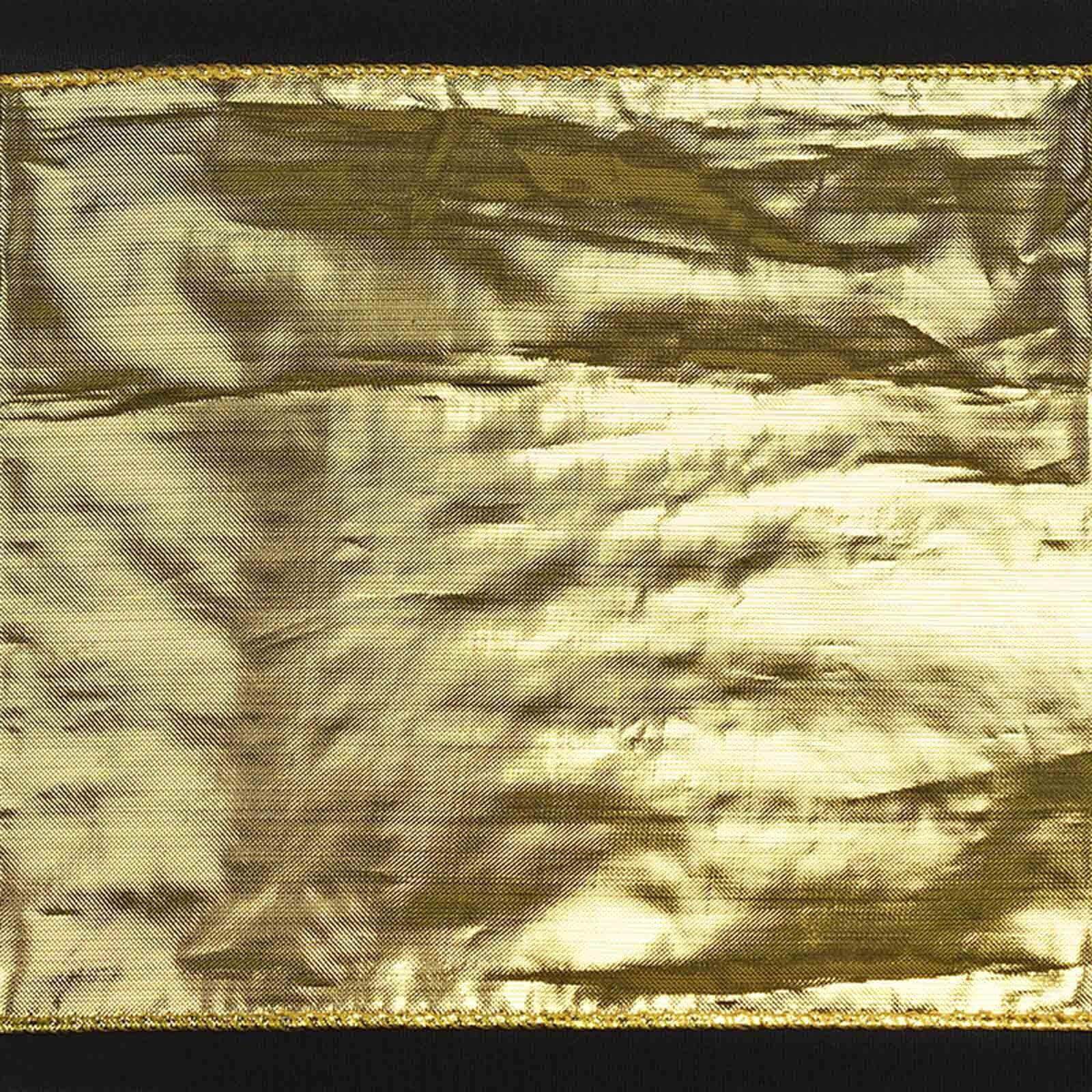 5 Pack Metallic Polyester Lame Chair Sashes with Shiny Gold Foil Finish - Dazzling Chair Decor for Weddings, Parties & Events 6"x108"