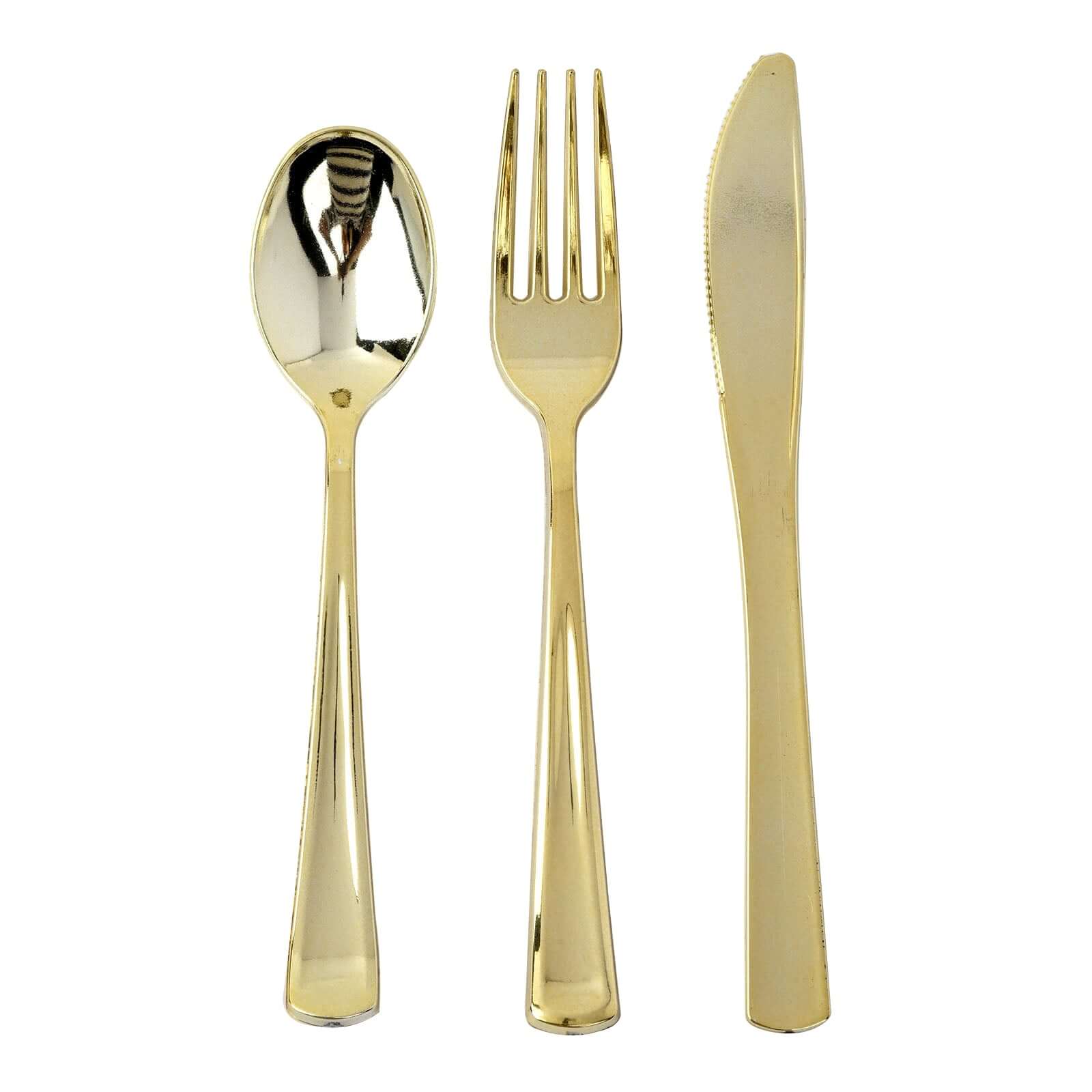 25-Pack Plastic Spoons Metallic Gold Classic Heavy Duty - Premium Disposable Cutlery 7"
