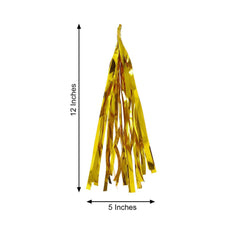 7.5ft Long Metallic Gold Foil Tassels Fringe Garland, Tinsel Streamer Party Backdrop Decorations