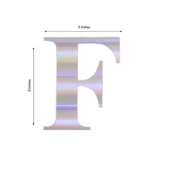 4-Pack Stickers Banner Custom Alphabet "F" Design Iridescent - Text Stick-On Decorative Letters 5"