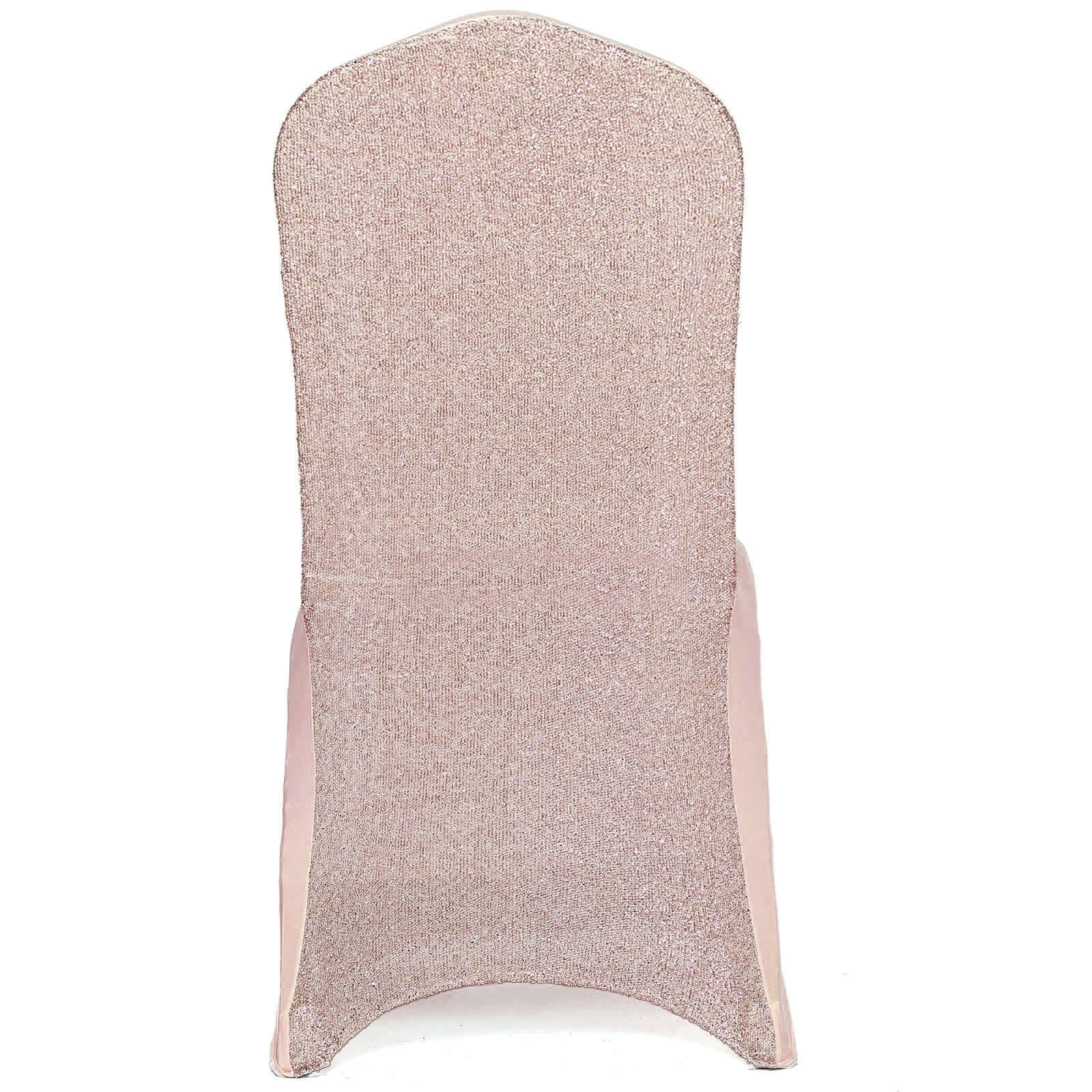 Spandex Chair Cover with Metallic Shimmer Tinsel Back for Banquet Chairs Blush - Fitted Slipcover