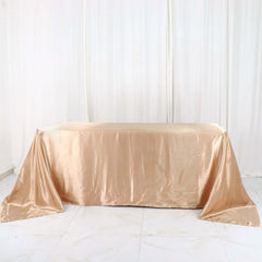 Satin Rectangular 90"x132" Tablecloth Nude - Seamless Table Cover
