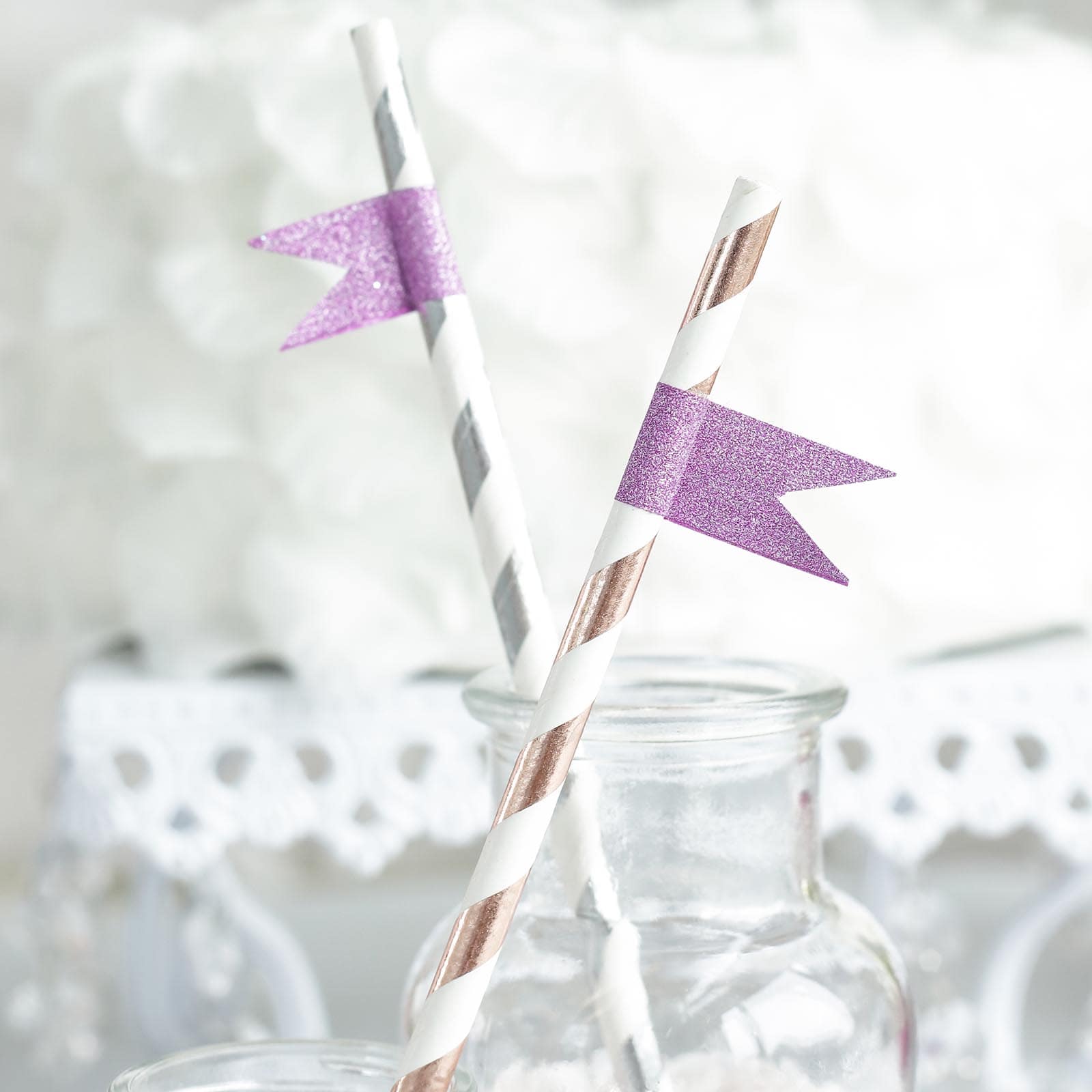 5 Pack 0.5"x5 Yards Purple Washi DIY Craft Glitter Tape