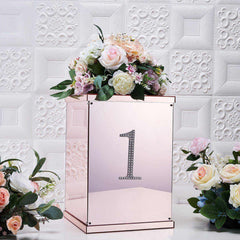 Decorative Rhinestone Number "1" Stickers, Glitter Adhesive Craft Numbers Silver DIY Sparkle Embellishments 6"