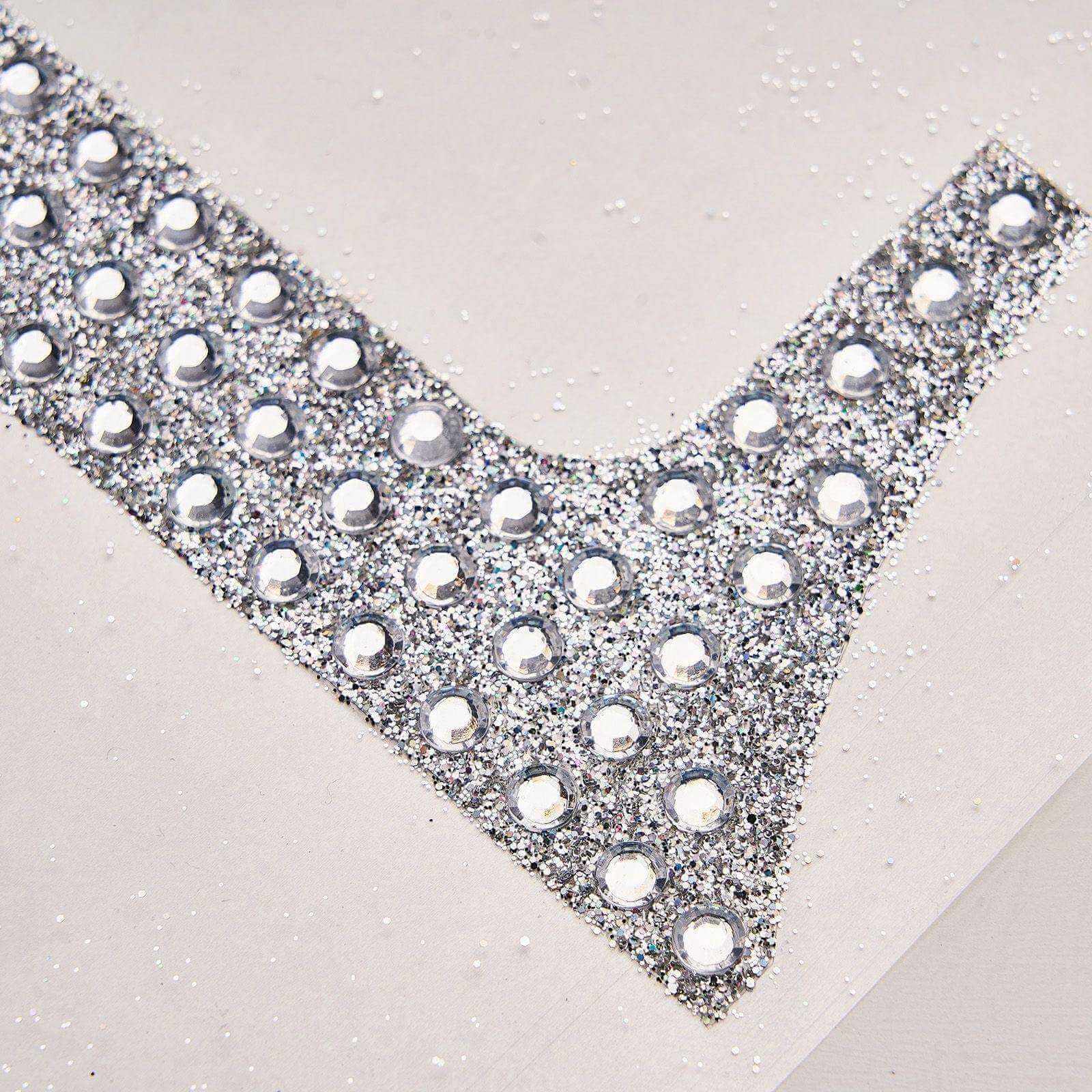 Decorative Rhinestone Number "8" Stickers, Glitter Adhesive Craft Numbers Silver DIY Sparkle Embellishments 6"