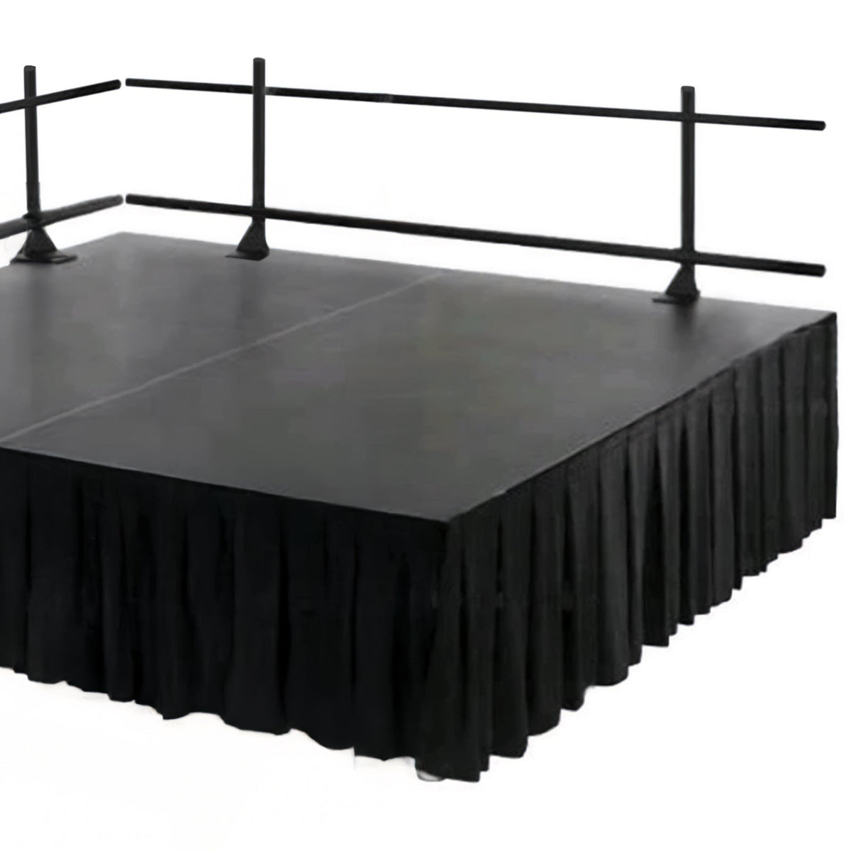 Portable Stage Skirt Black Polyester Platform Skirting Cloth for Events, Performances & Wedding Staging - 16"x10ft