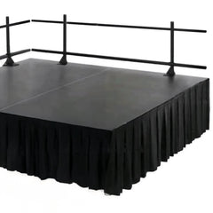 Portable Stage Skirt Black Polyester Platform Skirting Cloth for Events, Performances & Wedding Staging - 16"x10ft