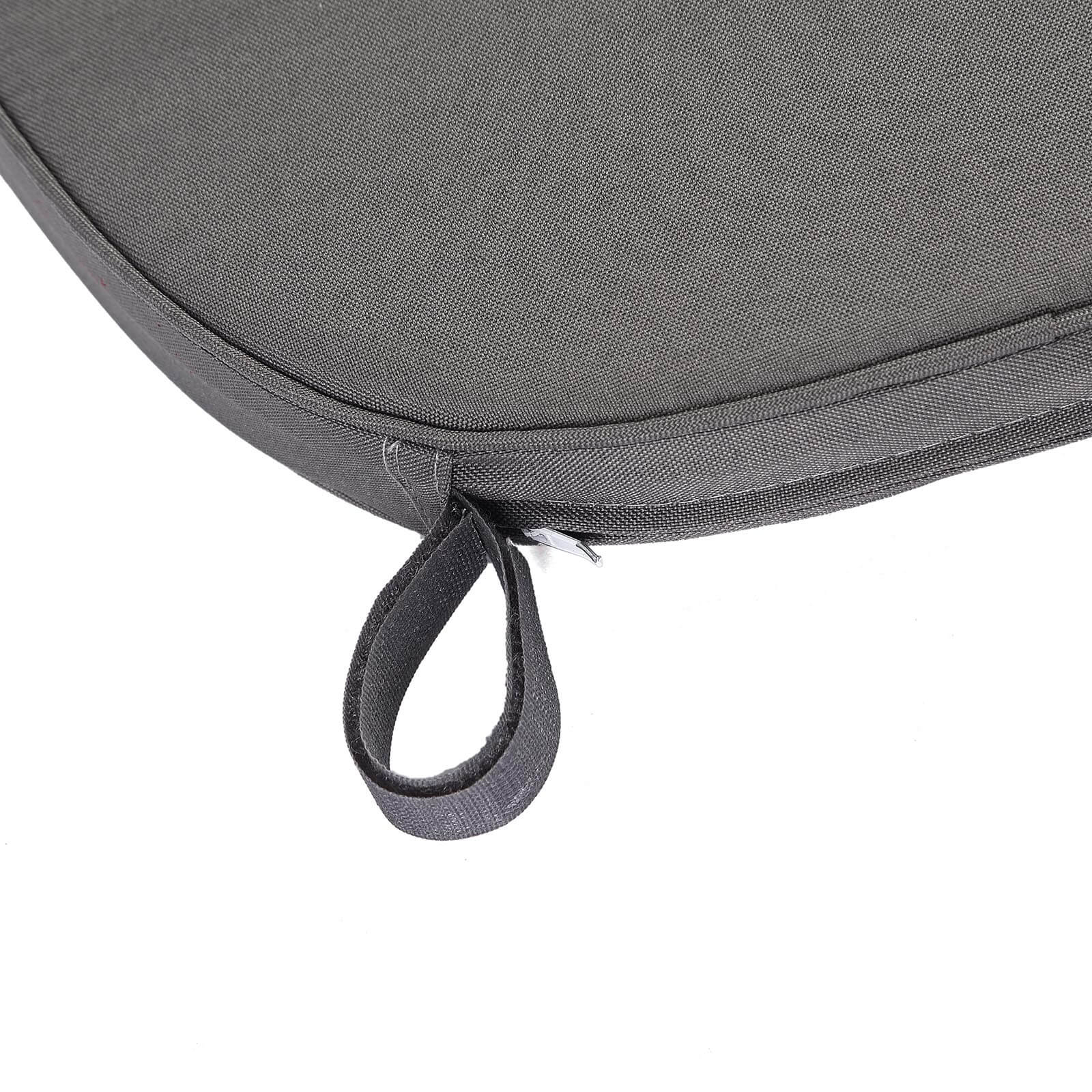Chiavari Chair Cushion with 1.5" Thick Memory Foam and Ties Charcoal Gray - Stylish Removable Cover for Comfort