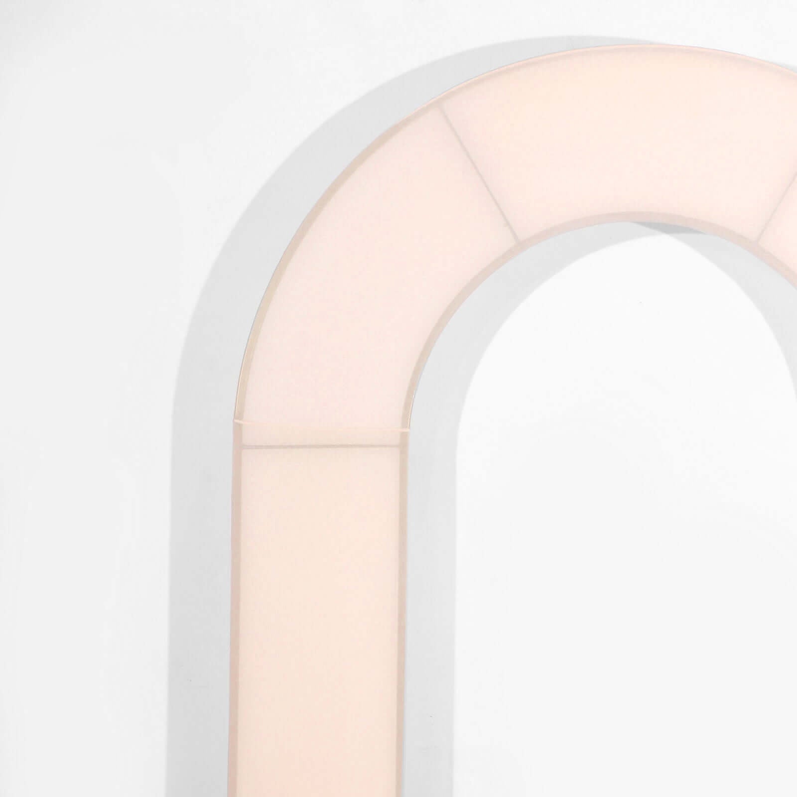 8ft Blush Spandex Fitted Open Arch Wedding Arch Cover, Double-Sided U-Shaped Backdrop Slipcover
