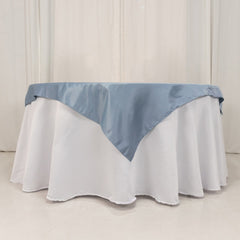 Lamour Satin 54"x54" Table Overlay Square Tablecloth Dusty Blue - Durable & Silk-Like Table Cover