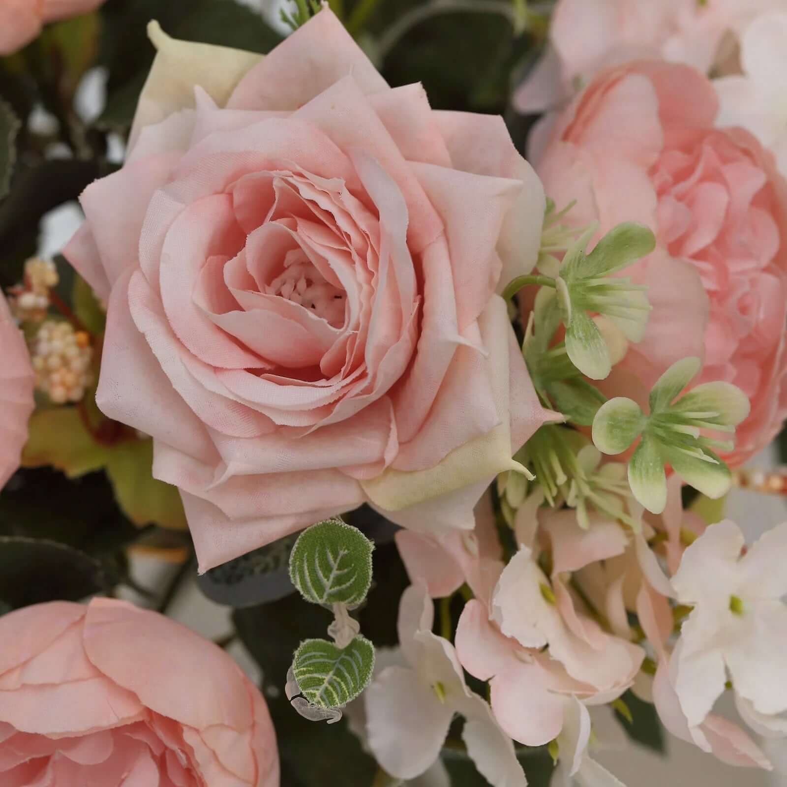 2 Pack Artificial Rose & Peony Floral Arrangements – 12" Blush Silk Bouquets for Weddings & Home Décor