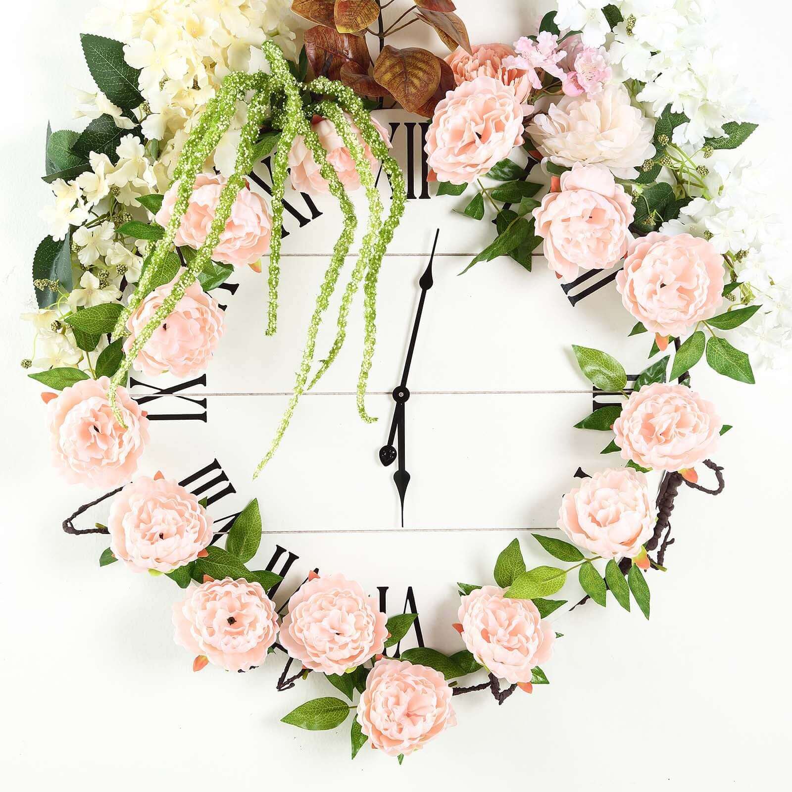 6ft Blush Artificial Silk Peony Hanging Flower Garland, Faux Vine