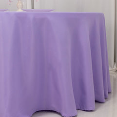 Premium Polyester 120" Round Tablecloth Lavender Lilac - Seamless 220GSM Wrinkle-Resistant Table Cover