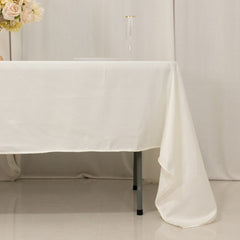 Lamour Satin 60"x126" Rectangle Tablecloth Ivory - Soft & Silk-Like Table Cover