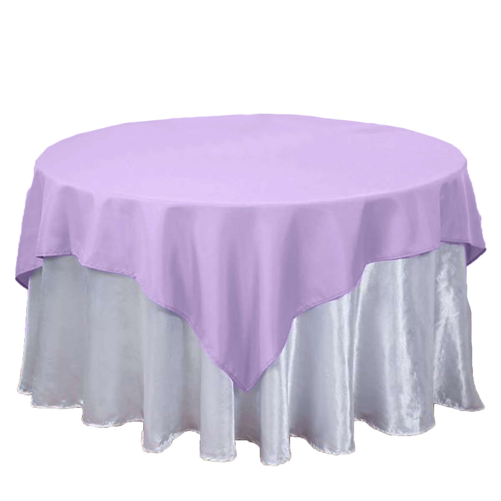 Polyester 70"x70" Table Overlay Square Tablecloth Lavender Lilac - Wrinkle-Resistant & Durable Table Cover