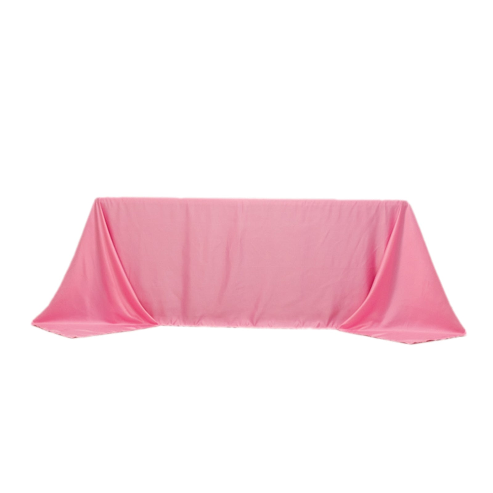 Lamour Satin 90"x132" Rectangle Tablecloth Pink - Soft & Silk-Like Seamless Table Cover